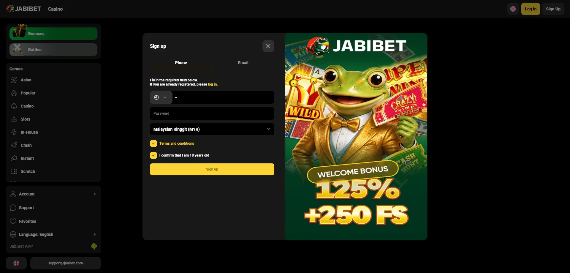 Step-by-step Jabibet Casino registration guide for new players