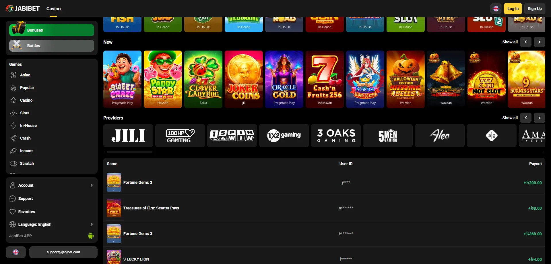 Popular online slot games available at Jabibet Casino Bangladesh